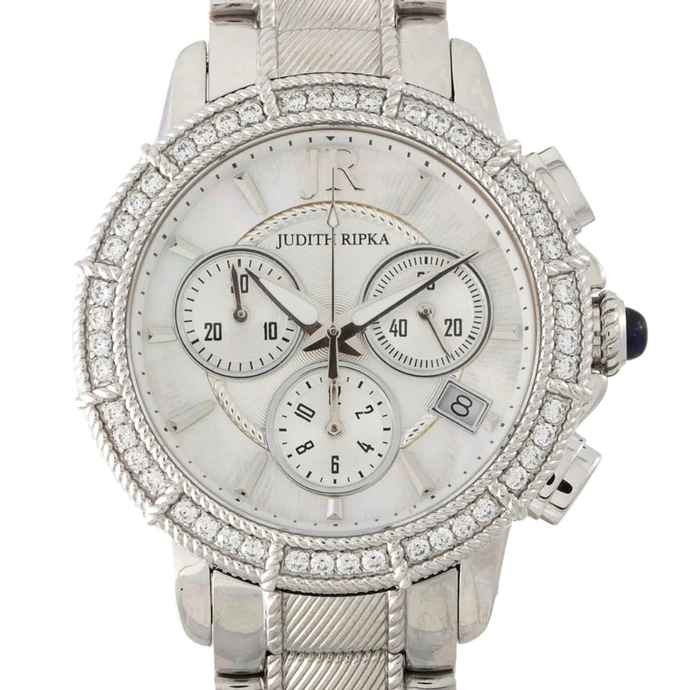 Judith Ripka Chronograph Stainless Steel Diamonique Watch